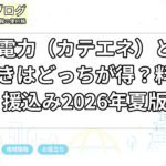 中部電力（カテエネ）と楽天でんきはどっちが得？料金支援込み2026年夏版