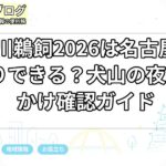 木曽川鵜飼2026は名古屋から日帰りできる？犬山の夜のおでかけ確認ガイド