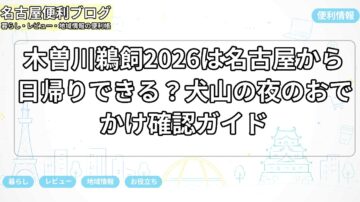 木曽川鵜飼2026は名古屋から日帰りできる?犬山の夜のおでかけ確認ガイド