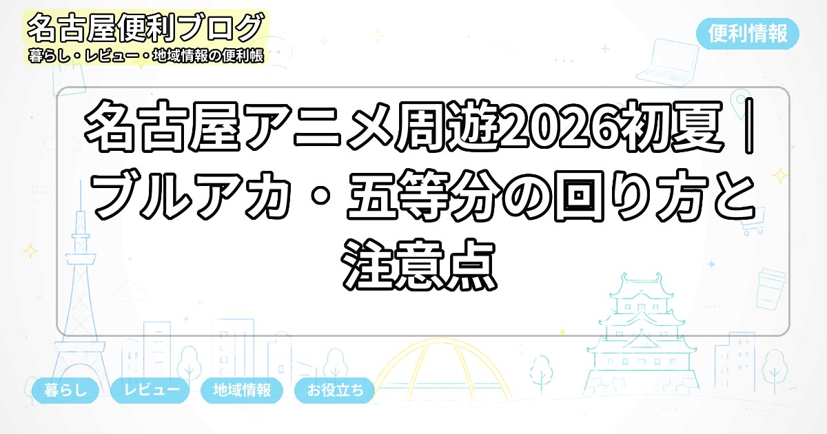 名古屋アニメ周遊2026初夏｜ブルアカ・五等分の回り方と注意点