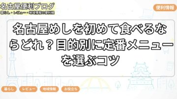 名古屋めしを初めて食べるならどれ？目的別に定番メニューを選ぶコツ